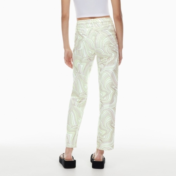 Wilfred Free NWT Vera Pant High-Waisted Slim-Fit Twill - Soft Swirls Yellow - 6 - Picture 3 of 16